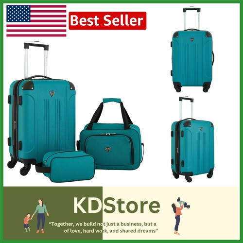 Chicago teal piece hardside - teal, 3-piece