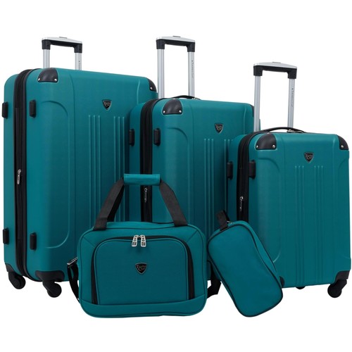 Teal piece luggage set with - luggage,